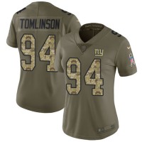 Nike New York Giants #94 Dalvin Tomlinson Olive/Camo Women's Stitched NFL Limited 2017 Salute to Service Jersey
