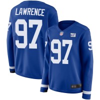 Nike New York Giants #97 Dexter Lawrence Royal Blue Team Color Women's Stitched NFL Limited Therma Long Sleeve Jersey