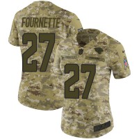 Nike Jacksonville Jaguars #27 Leonard Fournette Camo Women's Stitched NFL Limited 2018 Salute to Service Jersey