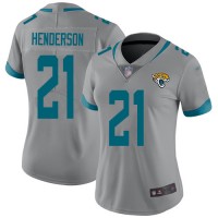 Nike Jacksonville Jaguars #21 C.J. Henderson Silver Women's Stitched NFL Limited Inverted Legend Jersey