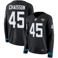 Nike Jacksonville Jaguars #45 K'Lavon Chaisson Black Team Color Women's Stitched NFL Limited Therma Long Sleeve Jersey