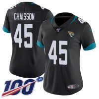 Nike Jacksonville Jaguars #45 K'Lavon Chaisson Black Team Color Women's Stitched NFL 100th Season Vapor Untouchable Limited Jersey