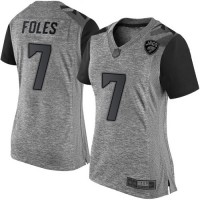 Nike Jacksonville Jaguars #7 Nick Foles Gray Women's Stitched NFL Limited Gridiron Gray Jersey