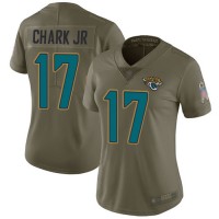 Nike Jacksonville Jaguars #17 DJ Chark Jr Olive Women's Stitched NFL Limited 2017 Salute to Service Jersey