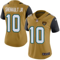 Nike Jacksonville Jaguars #10 Laviska Shenault Jr. Gold Women's Stitched NFL Limited Rush Jersey
