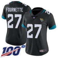 Nike Jacksonville Jaguars #27 Leonard Fournette Black Team Color Women's Stitched NFL 100th Season Vapor Limited Jersey