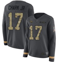 Nike Jacksonville Jaguars #17 DJ Chark Jr Anthracite Salute to Service Women's Stitched NFL Limited Therma Long Sleeve Jersey