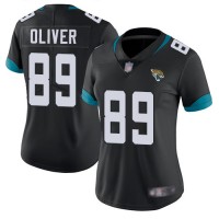 Nike Jacksonville Jaguars #89 Josh Oliver Black Team Color Women's Stitched NFL Vapor Untouchable Limited Jersey