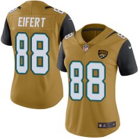 Nike Jacksonville Jaguars #88 Tyler Eifert Gold Women's Stitched NFL Limited Rush Jersey