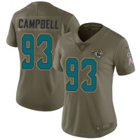 Nike Jacksonville Jaguars #93 Calais Campbell Olive Women's Stitched NFL Limited 2017 Salute to Service Jersey
