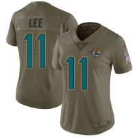 Nike Jacksonville Jaguars #11 Marqise Lee Olive Women's Stitched NFL Limited 2017 Salute to Service Jersey