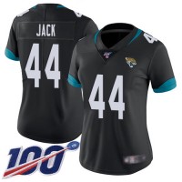 Nike Jacksonville Jaguars #44 Myles Jack Black Team Color Women's Stitched NFL 100th Season Vapor Limited Jersey