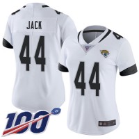 Nike Jacksonville Jaguars #44 Myles Jack White Women's Stitched NFL 100th Season Vapor Limited Jersey