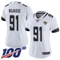 Nike Jacksonville Jaguars #91 Yannick Ngakoue White Women's Stitched NFL 100th Season Vapor Limited Jersey