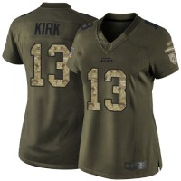 Nike Jacksonville Jaguars #13 Christian Kirk Green Women's Stitched NFL Limited 2015 Salute to Service Jersey