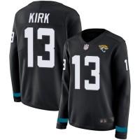Nike Jacksonville Jaguars #13 Christian Kirk Black Team Color Women's Stitched NFL Limited Therma Long Sleeve Jersey