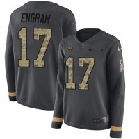 Nike Jacksonville Jaguars #17 Evan Engram Anthracite Salute to Service Women's Stitched NFL Limited Therma Long Sleeve Jersey