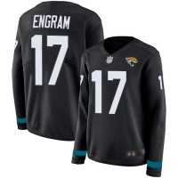 Nike Jacksonville Jaguars #17 Evan Engram Black Team Color Women's Stitched NFL Limited Therma Long Sleeve Jersey