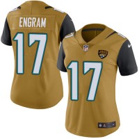 Nike Jacksonville Jaguars #17 Evan Engram Gold Women's Stitched NFL Limited Rush Jersey