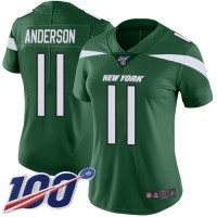 Nike New York Jets #11 Robby Anderson Green Team Color Women's Stitched NFL 100th Season Vapor Limited Jersey