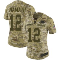 Nike New York Jets #12 Joe Namath Camo Women's Stitched NFL Limited 2018 Salute to Service Jersey