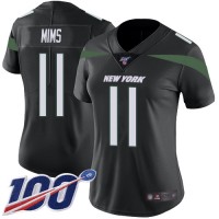 Nike New York Jets #11 Denzel Mim Black Alternate Women's Stitched NFL 100th Season Vapor Untouchable Limited Jersey