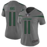 Nike New York Jets #11 Denzel Mim Gray Women's Stitched NFL Limited Inverted Legend Jersey