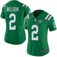 Nike New York Jets #2 Zach Wilson Green Women's Stitched NFL Limited Rush Jersey