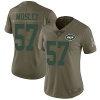 Nike New York Jets #57 C.J. Mosley Olive Women's Stitched NFL Limited 2017 Salute to Service Jersey