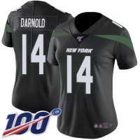 Nike New York Jets #14 Sam Darnold Black Alternate Women's Stitched NFL 100th Season Vapor Limited Jersey