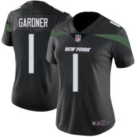 Nike New York Jets #1 Ahmad Sauce Gardner Black Alternate Women's Stitched NFL Vapor Untouchable Limited Jersey