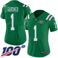 Nike New York Jets #1 Ahmad Sauce Gardner Green Women's Stitched NFL Limited Rush 100th Season Jersey