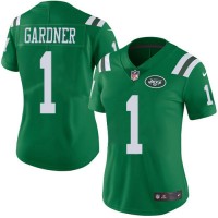 Nike New York Jets #1 Ahmad Sauce Gardner Green Women's Stitched NFL Limited Rush Jersey