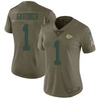 Nike New York Jets #1 Ahmad Sauce Gardner Olive Women's Stitched NFL Limited 2017 Salute To Service Jersey