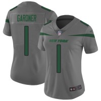 Nike New York Jets #1 Ahmad Sauce Gardner Gray Women's Stitched NFL Limited Inverted Legend Jersey