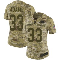 Nike New York Jets #33 Jamal Adams Camo Women's Stitched NFL Limited 2018 Salute to Service Jersey