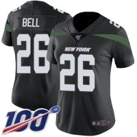 Nike New York Jets #26 Le'Veon Bell Black Alternate Women's Stitched NFL 100th Season Vapor Limited Jersey