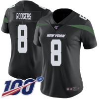 Nike New York Jets #8 Aaron Rodgers Black Alternate Women's Stitched NFL 100th Season Vapor Limited Jersey