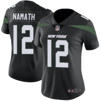 Nike New York Jets #12 Joe Namath Black Alternate Women's Stitched NFL Vapor Untouchable Limited Jersey