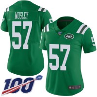 Nike New York Jets #57 C.J. Mosley Green Women's Stitched NFL Limited Rush 100th Season Jersey