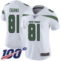 Nike New York Jets #81 Quincy Enunwa White Women's Stitched NFL 100th Season Vapor Limited Jersey