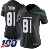 Nike New York Jets #81 Quincy Enunwa Black Alternate Women's Stitched NFL 100th Season Vapor Limited Jersey