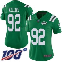 Nike New York Jets #92 Leonard Williams Green Women's Stitched NFL Limited Rush 100th Season Jersey