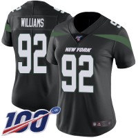Nike New York Jets #92 Leonard Williams Black Alternate Women's Stitched NFL 100th Season Vapor Limited Jersey