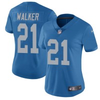 Nike Detroit Lions #21 Tracy Walker Blue Throwback Women's Stitched NFL Vapor Untouchable Limited Jersey