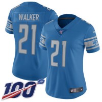 Nike Detroit Lions #21 Tracy Walker Light Blue Team Color Women's Stitched NFL 100th Season Vapor Untouchable Limited Jersey
