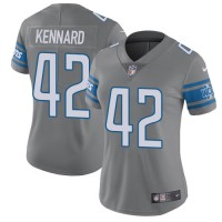 Nike Detroit Lions #42 Devon Kennard Gray Women's Stitched NFL Limited Rush Jersey