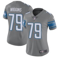 Nike Detroit Lions #79 Kenny Wiggins Gray Women's Stitched NFL Limited Rush Jersey