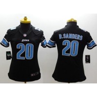 Nike Detroit Lions #20 Barry Sanders Black Alternate Women's Stitched NFL Limited Jersey