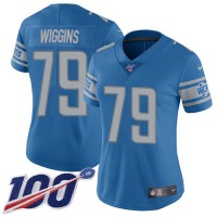 Nike Detroit Lions #79 Kenny Wiggins Blue Team Color Women's Stitched NFL 100th Season Vapor Untouchable Limited Jersey